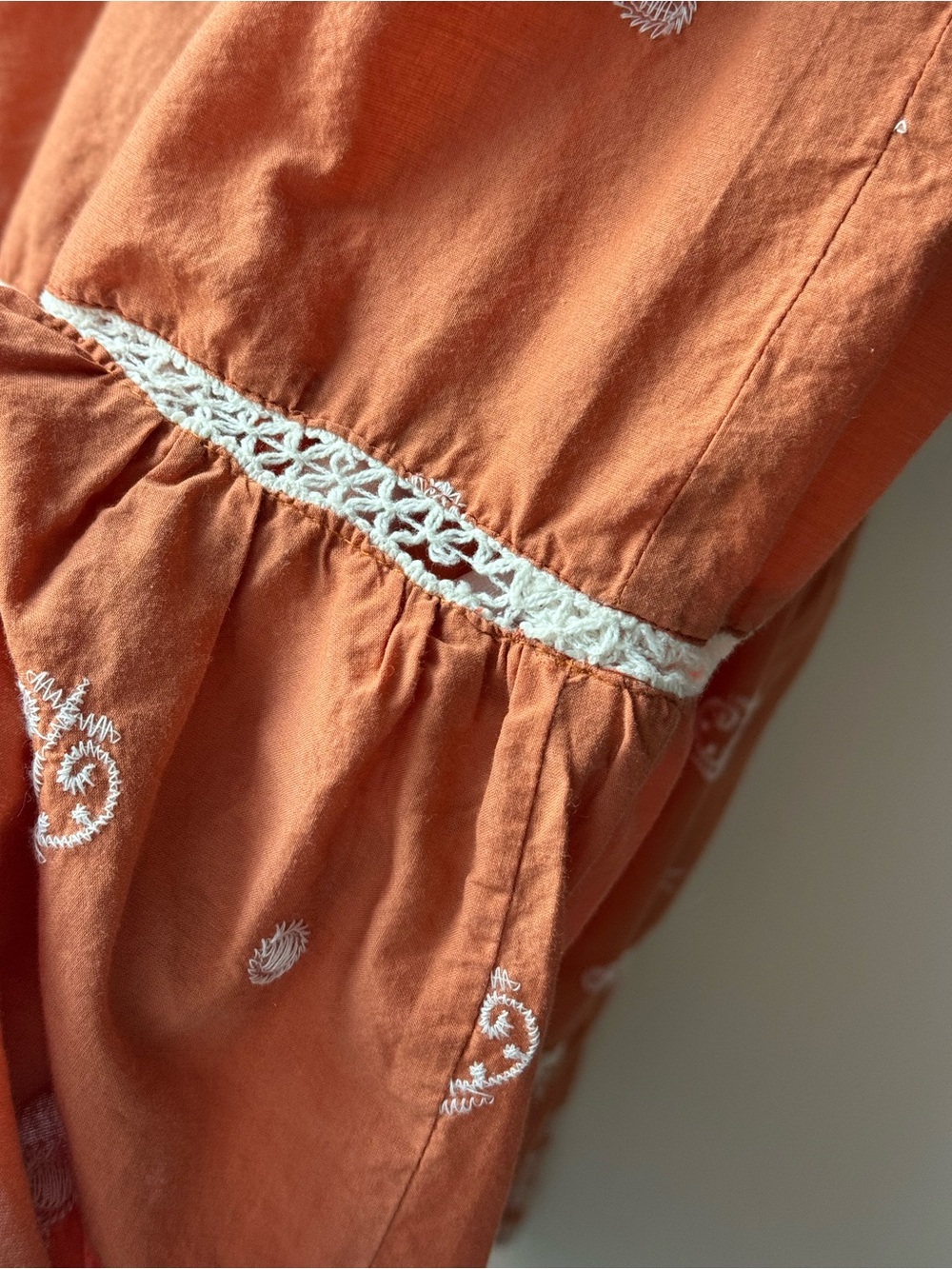 Cottagecore embroidered tiered cotton maxi skirt - Picture 7 of 9